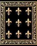 Classic Gold Fleur de Lis Border Rug