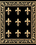 Classic Gold Fleur de Lis Border Rug