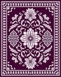 Ornate Floral Vineyard Pattern Rug