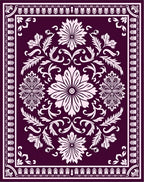 Ornate Floral Vineyard Pattern Rug