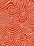 Bold Red White Organic Lines Rug