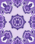 Violet Mandala Floral Pattern Area Rug