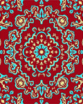 Red Floral Medallion Pattern Rug
