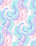 Pastel Wavy Swirl Pattern Rug