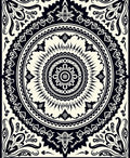 Intricate Circular Floral Mandala Pattern Rug