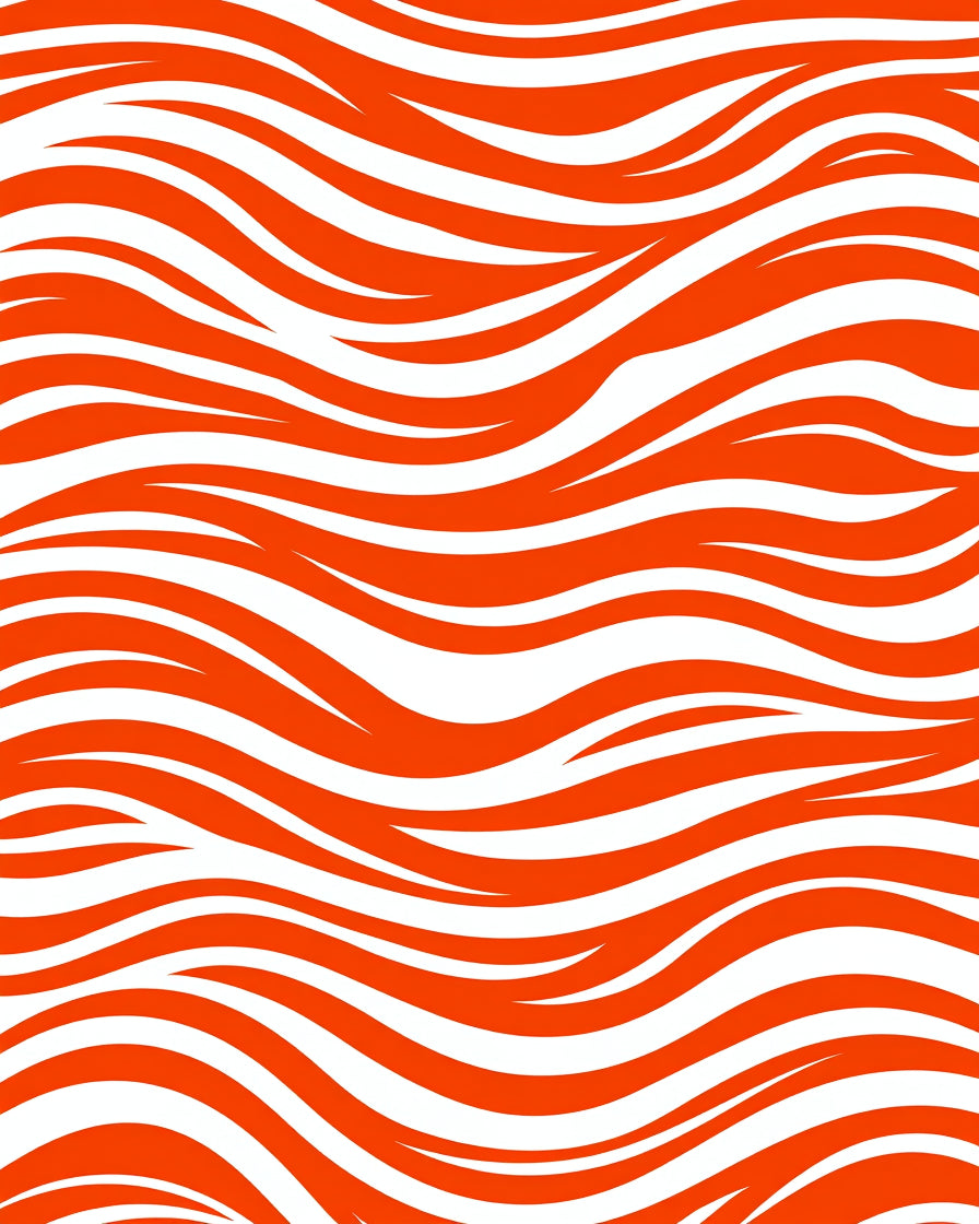 Bold Orange Wavy Stripe Pattern Rug