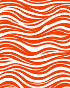 Bold Orange Wavy Stripe Pattern Rug