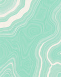 Mint And Cream Swirling Lines Rug