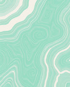 Mint And Cream Swirling Lines Rug