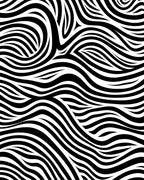 Black White Abstract Wavy Lines Rug