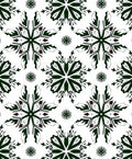 Dark Green Snowflake Medallion Art Rug