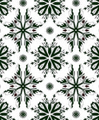 Dark Green Snowflake Medallion Art Rug