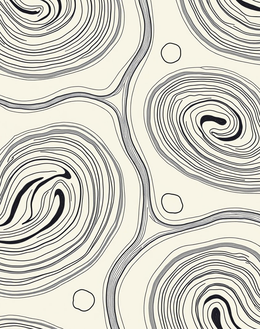 Abstract Organic Swirl Pattern Rug