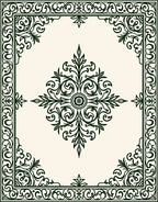 Intricate Floral Scrollwork Design Rug