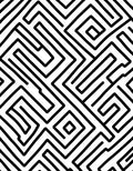 Bold Black Maze Pattern Design Rug