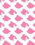 Pink Cloud Pattern Print Rug