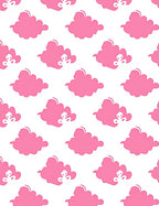 Pink Cloud Pattern Print Rug