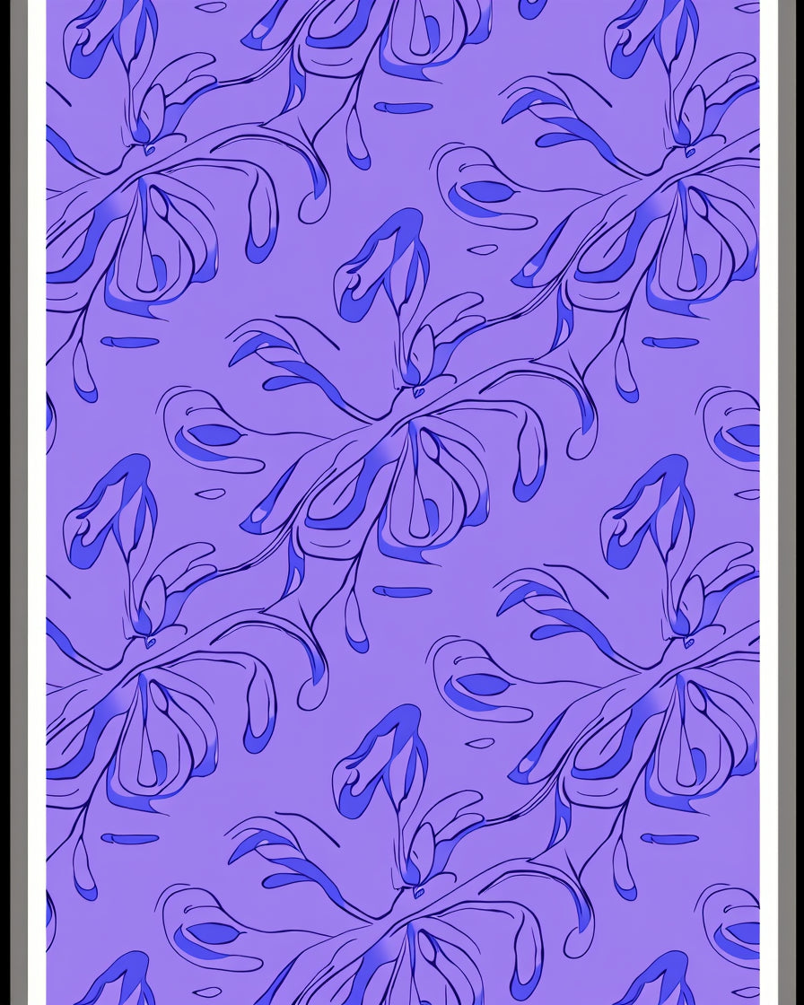 Abstract Swirling Floral Pattern Rug