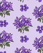 Purple Floral Bouquet Pattern Rug