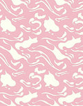Pastel Pink Fluid Swirl Collage Rug