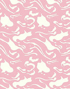 Pastel Pink Fluid Swirl Collage Rug
