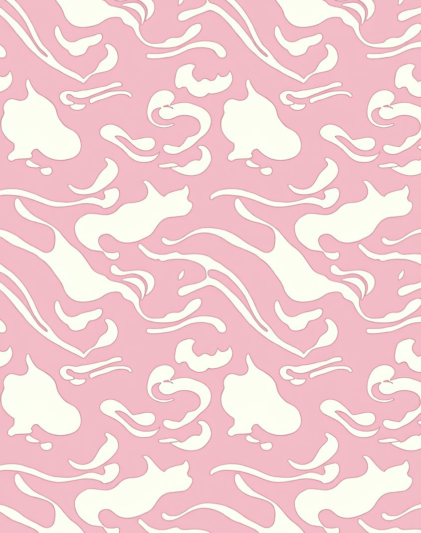 Pastel Pink Fluid Swirl Collage Rug