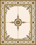 Classic Floral Scroll Frame Rug