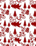 Charming Red Christmas Tree Garland Rug