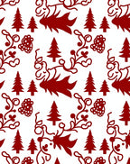 Charming Red Christmas Tree Garland Rug