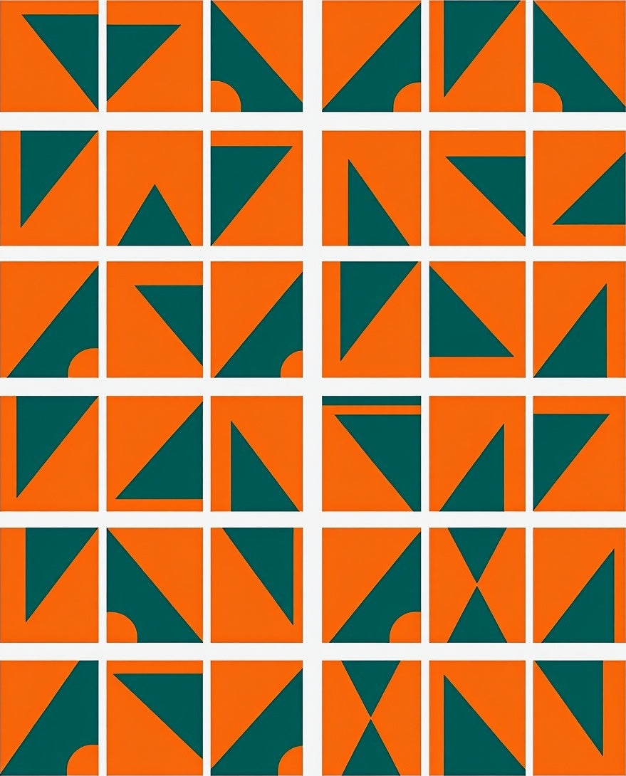 Dynamic Geometric Duo-Tone Pattern Rug