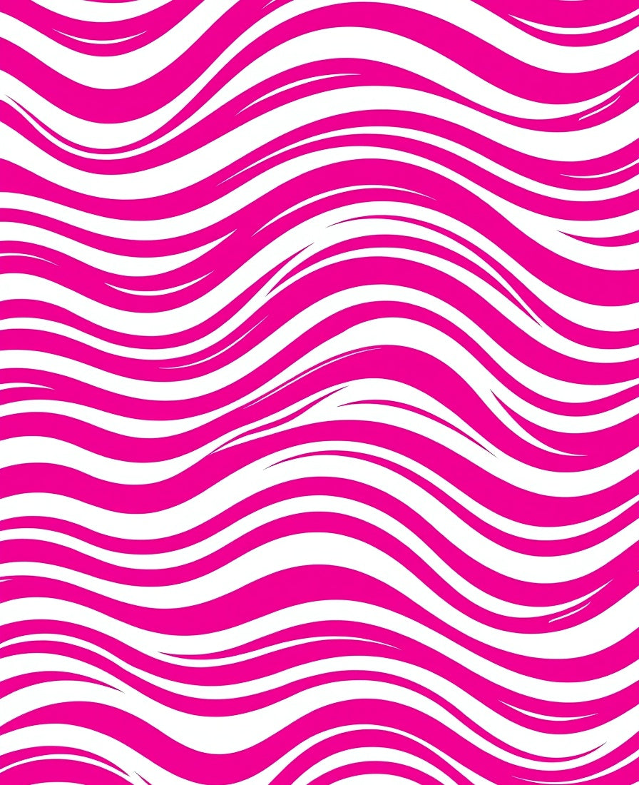 Bright Pink Wavy Stripe Pattern Rug