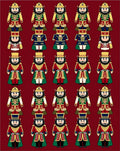 Festive Nutcracker Soldier Red Green Gold Rug