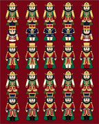 Festive Nutcracker Soldier Red Green Gold Rug