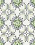 Artistic Light Green Gray Mandala Pattern Rug