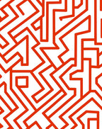 Bold Abstract Geometric Maze Pattern Rug