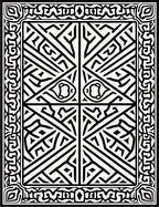 Intricate Black and White Geometric Maze Rug