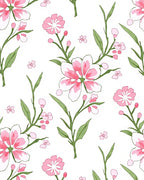Pink Blooming Branch Watercolor Rug