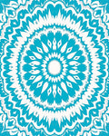Turquoise Intricate Sunburst Mandala Design Rug