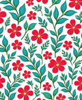 Red Floral Vine Wallpaper Pattern Rug