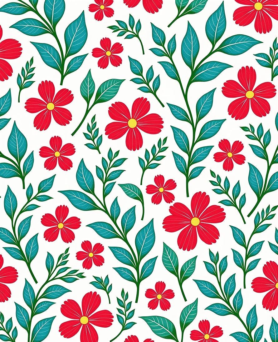 Red Floral Vine Wallpaper Pattern Rug