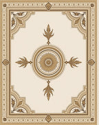 Ornate Geometric Medallion Square Pattern Rug