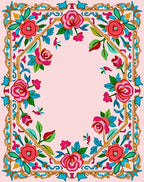 Vibrant Floral Border Decorative Rug