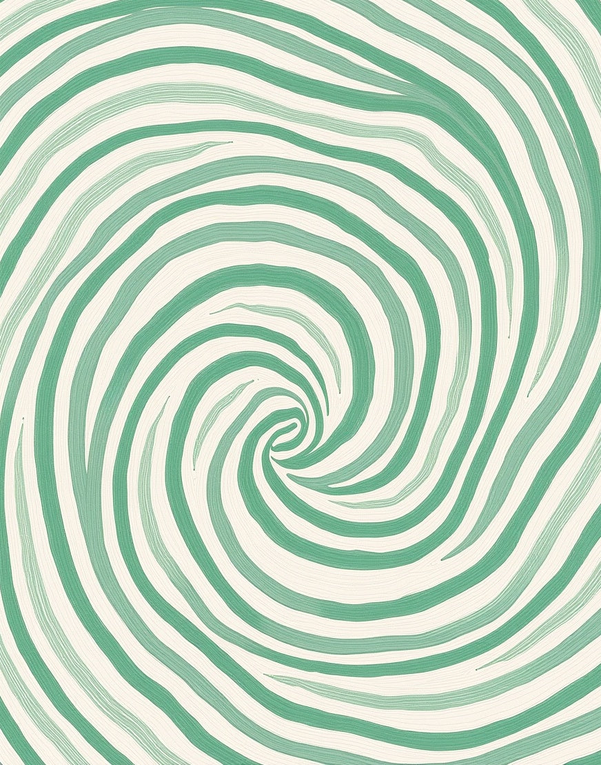Mint Green Swirl Abstract Rug