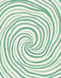 Mint Green Swirl Abstract Rug