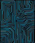 Futuristic Circuit Board Abstract Pattern Rug