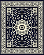 Elegant Floral Scrollwork Border Design Rug