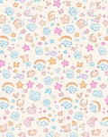 Playful Cartoon Creatures Stars Pattern Rug