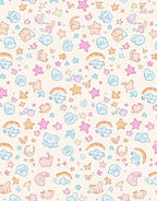 Playful Cartoon Creatures Stars Pattern Rug