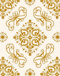 Gold Vintage Floral Medallion Pattern Rug