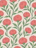 Coral Bloom Vine Garden Rug